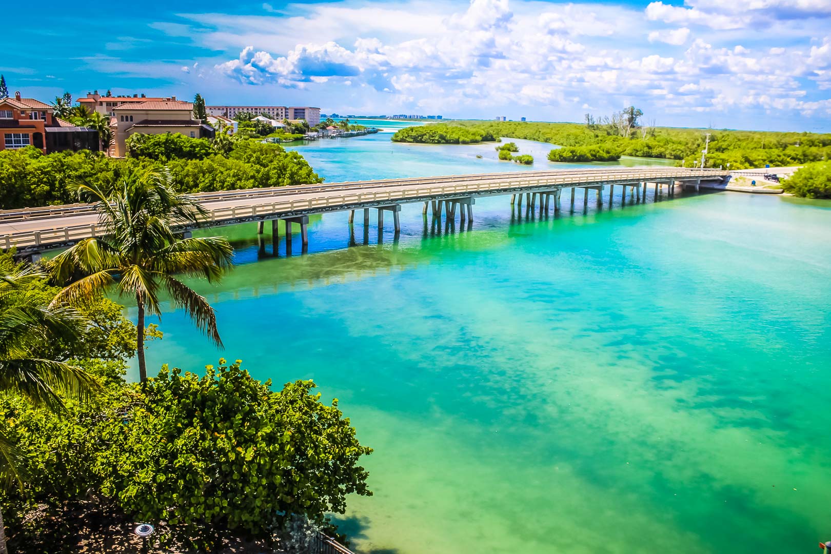 A scenic view of the beach at VRI's Bonita Resort and Club in Florida.
